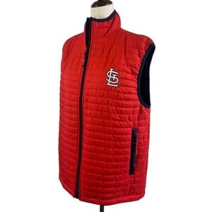 St. Louis Cardinals Vest Bayer Logo Red Sleeveless Puffer MLB‎ Women's Size XL